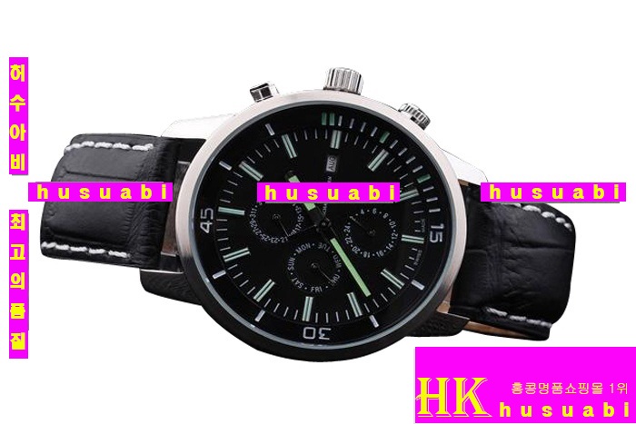 ���̴������� �����α���ǰ�ð� Replica IWC Schaffhausen Japanese Quartz Movement Mens Black Leather 38 mm. YC010-32