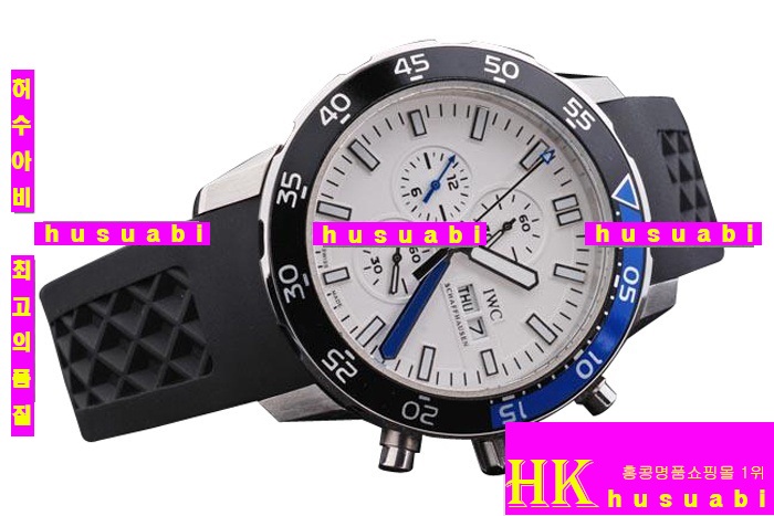 ���̴������� �����ð� Replica IWC Schaffhausen Blue Bezel Men Japanese Quartz 44 x 51 mm. YC010-26