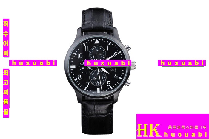 ��ŷ �̽±� �ð�-iwc �������⽺- Replica IWC Schaffhausen Black Authentic Leather Automatic Movement 38 mm. YC010-20