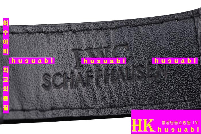 ��ŷ �̽±� �ð�-iwc �������⽺- Replica IWC Schaffhausen Black Authentic Leather Automatic Movement 38 mm. YC010-20