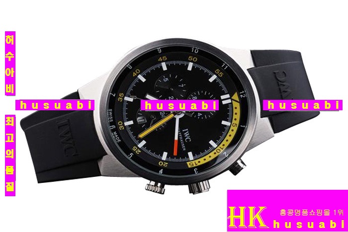���̴�������  �α���ǰ�ð� IWC ��ǰ���ڽð� Replica IWC Schaffhausen Automatic Black With A Quarter of Yellow Arc Dial 38mm. YC010-4