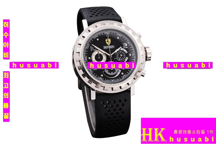 ��� �ð� Ferrari ��ǰ�����ð� Replica Ferrari Men Black Rubber Strap Japanese Quartz Movement. YC001-9