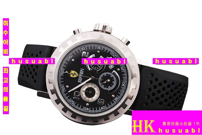 ��� �ð� Ferrari ��ǰ�����ð� Replica Ferrari Men Black Rubber Strap Japanese Quartz Movement. YC001-9