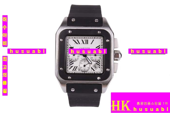 ��쿡 ���ڽð�.Replica Cartier Japanese Quartz MOVEMENT Black Bracelet men.117-044