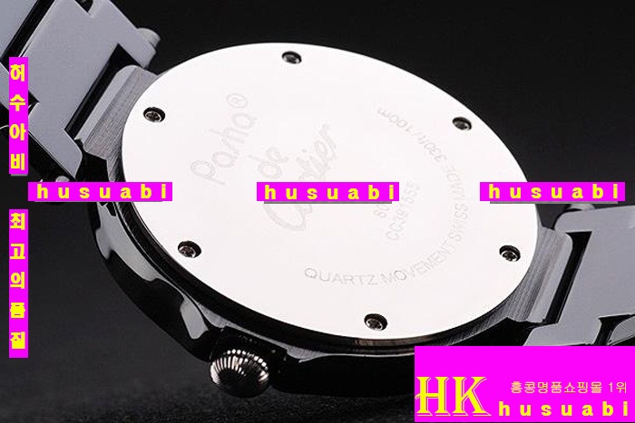 ��쿡 ���ڽð�.Replica Cartier Japanese Quartz MOVEMENT Black Bracelet men.117-041