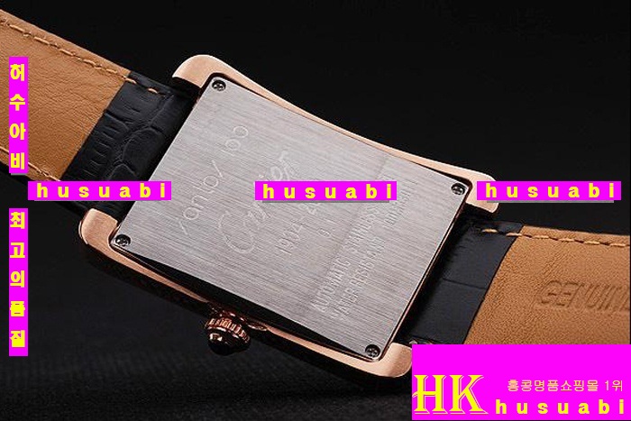 ��쿡 ���ڽð�.Replica Cartier Japanese Quartz MOVEMENT Black Bracelet men.117-040
