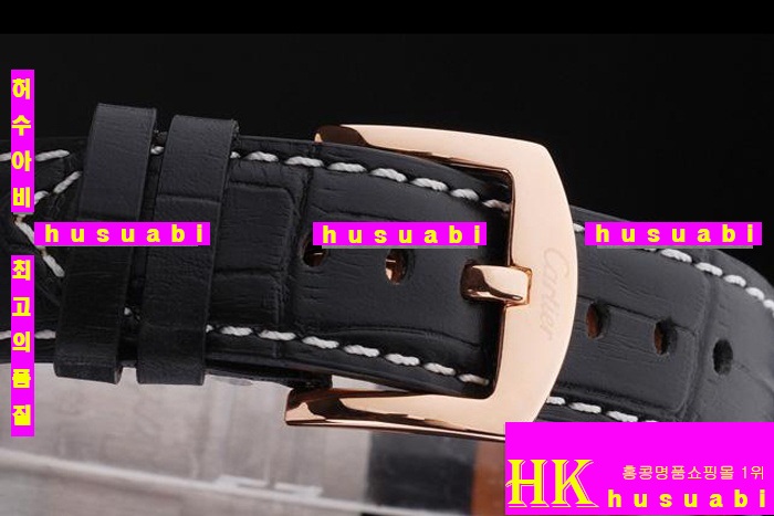 ��쿡 ���ڽð�.Replica Cartier Japanese Quartz MOVEMENT 440 stainless steel Black Bracelet men.117-031