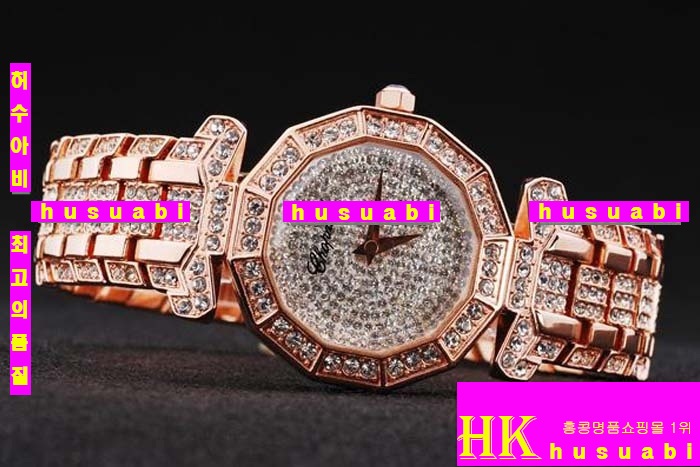 ���ĵ� ���ڽð� Replica Chopard Japanese Quartz MOVEMENT Rose gold Case Crown with Blue stone stud Rose gold Bracelet Women. sa-26