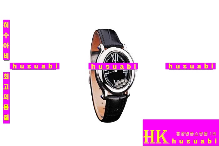 ���ĵ� ���ڽð� Replica Chopard Japanese Quartz MOVEMENT Polished Case Black Leather Bracelet Women. sa-8