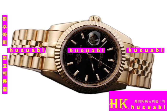 �η��� ���ڸ�ǰ�ð� Replica Rolex Datejust Automatic Movement Black Dial Yellow gold Stainless Men-A1331